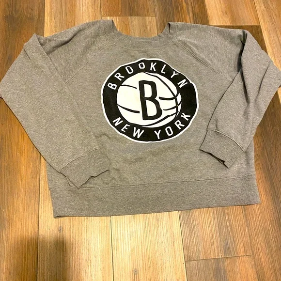 NBA | Brooklyn New York Nets Cropped Sweatshirt | size large - Picture 1 of 5